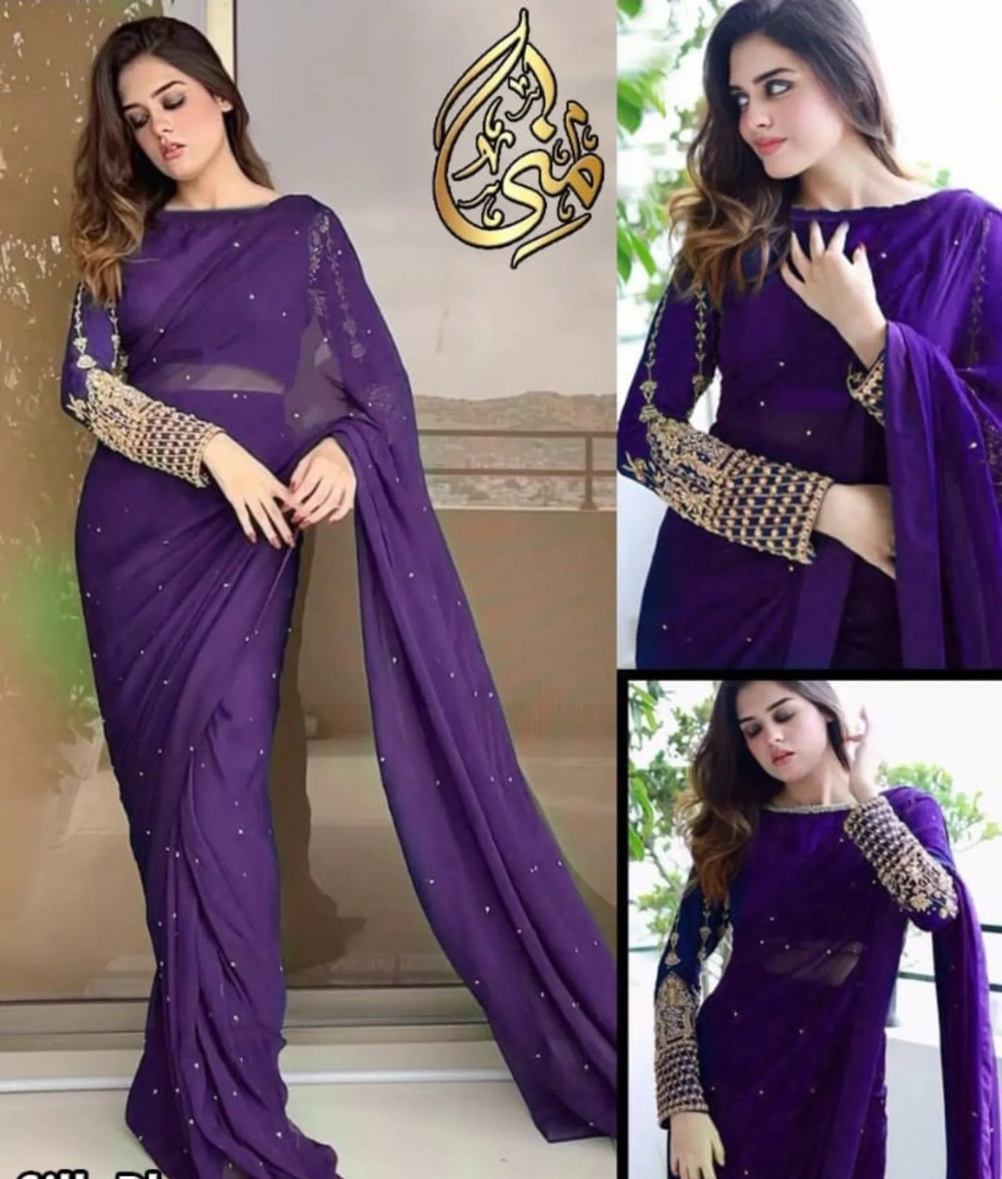 New Pulse attached with embroidery saree🥰