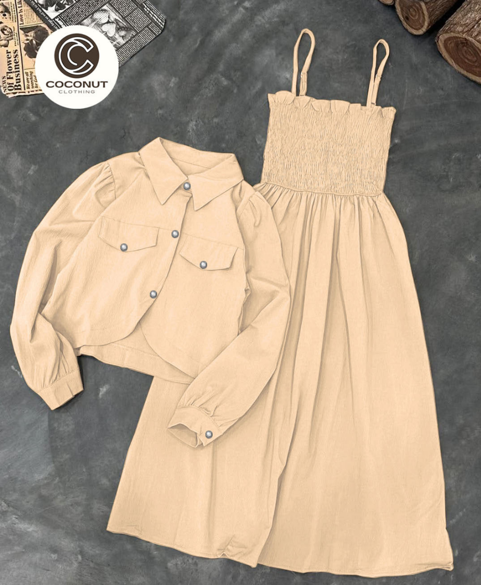 *Western Kaaj Button shirt With Romper Frock Style*