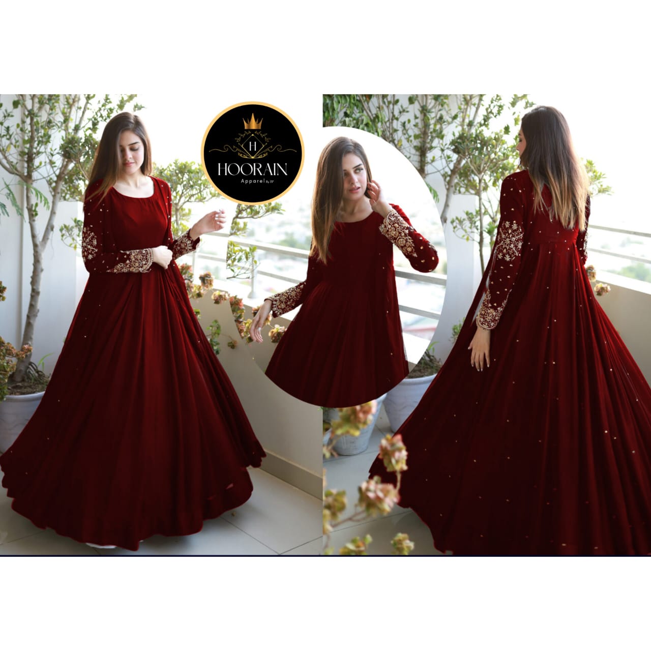 Embroidery Gown with inner ✨👗