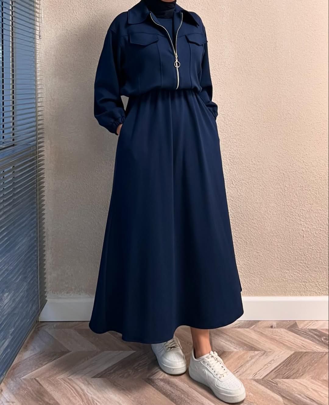 Zipper long bodycone dress