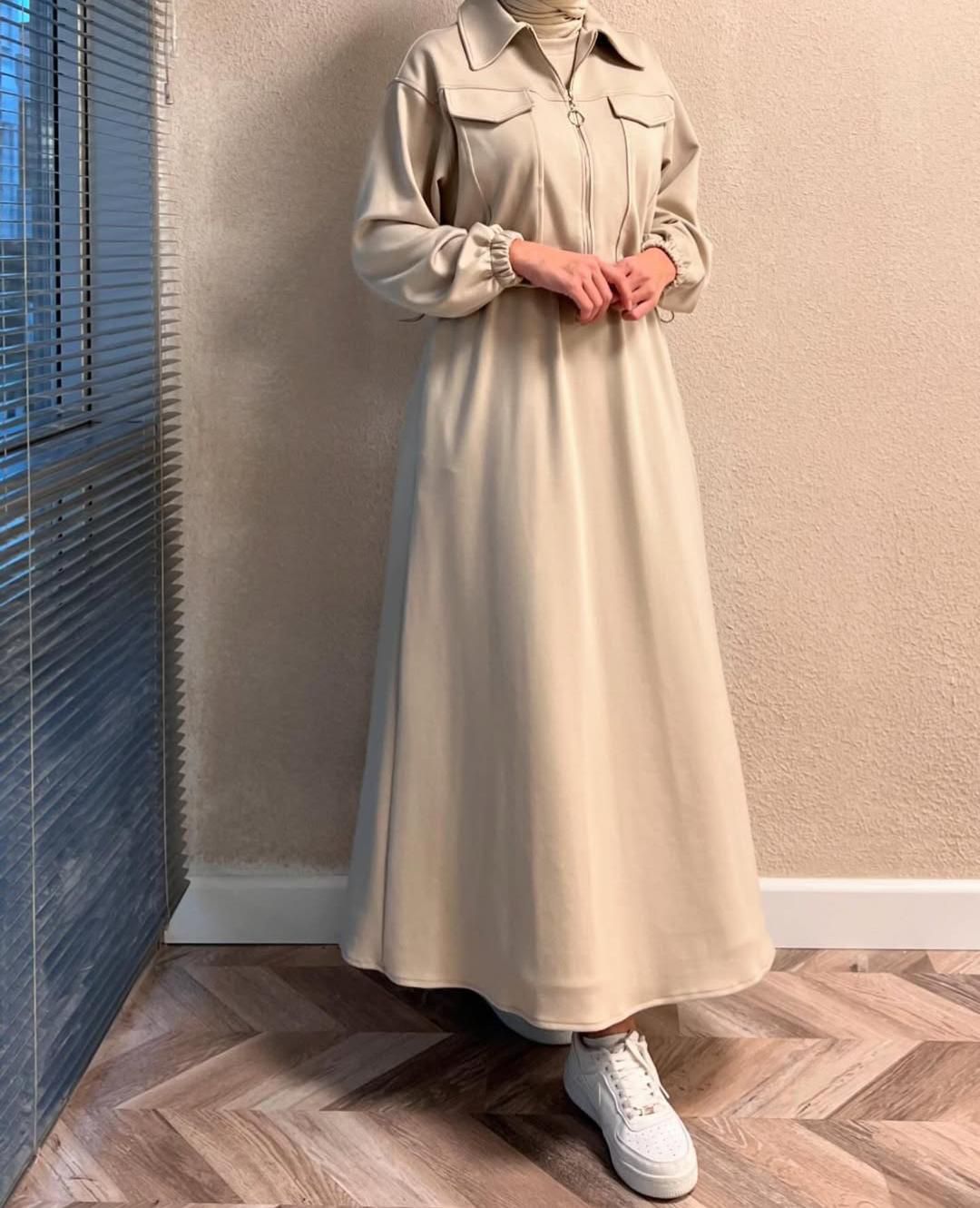 Zipper long bodycone dress