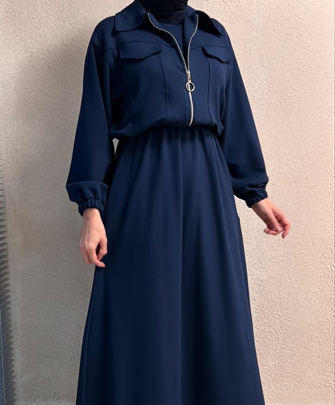 Zipper long bodycone dress