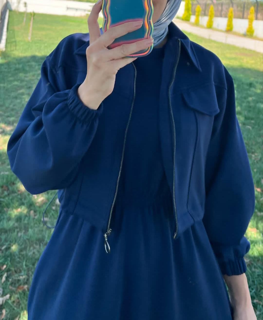 Zipper long bodycone dress