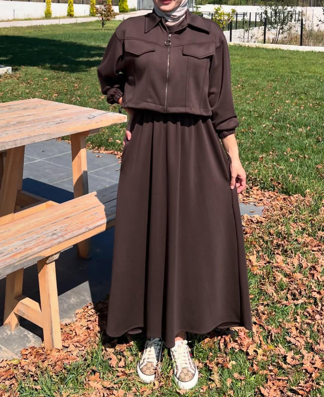 Zipper long bodycone dress