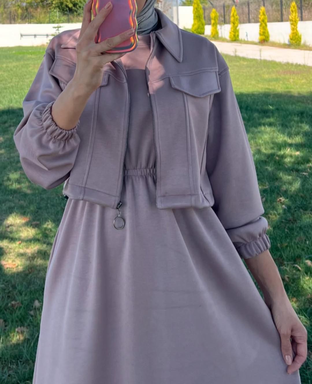 Zipper long bodycone dress