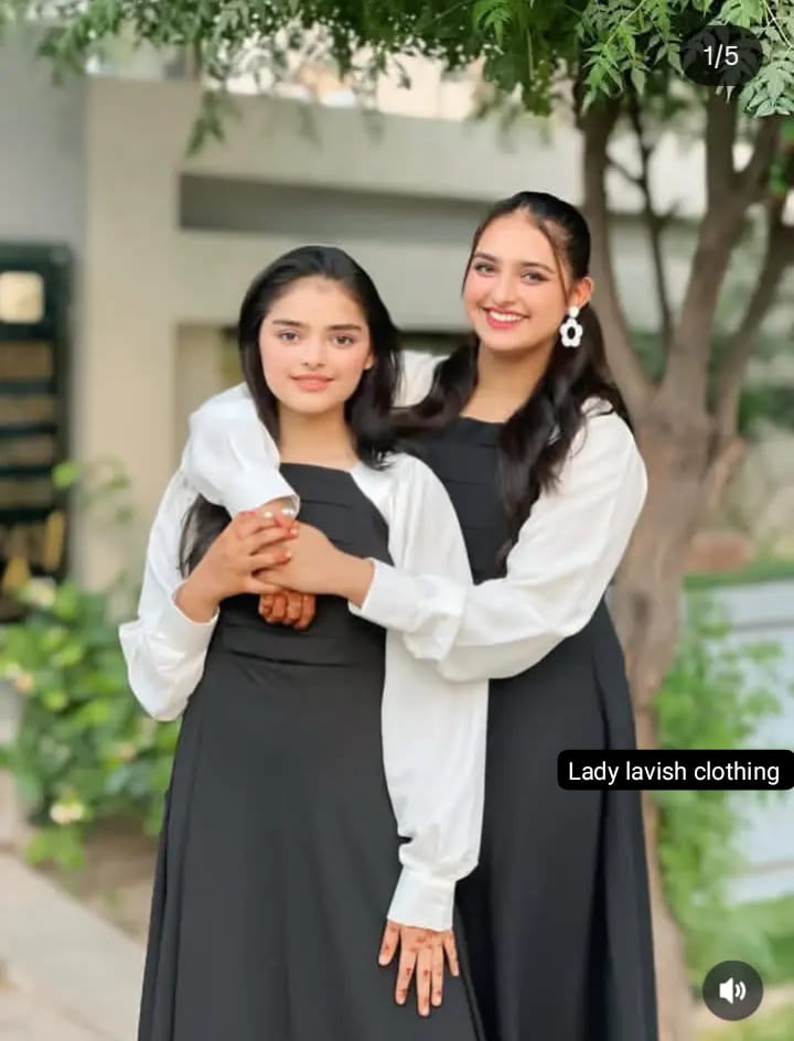 *Platted Black Maxi with White Sleeves*