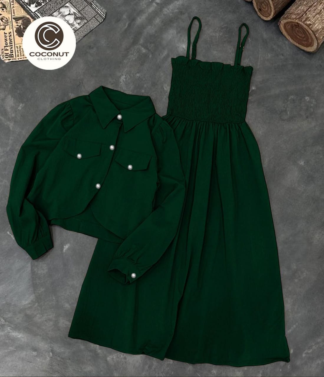 *Western Kaaj Button shirt With Romper Frock Style*
