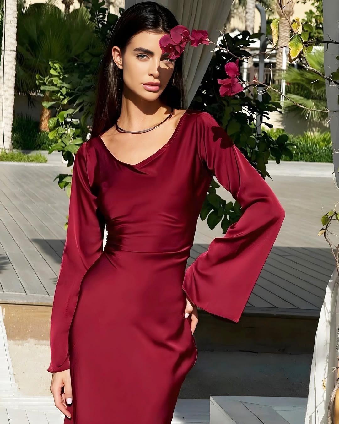 *Long Bodycone Silk Dress🥰*