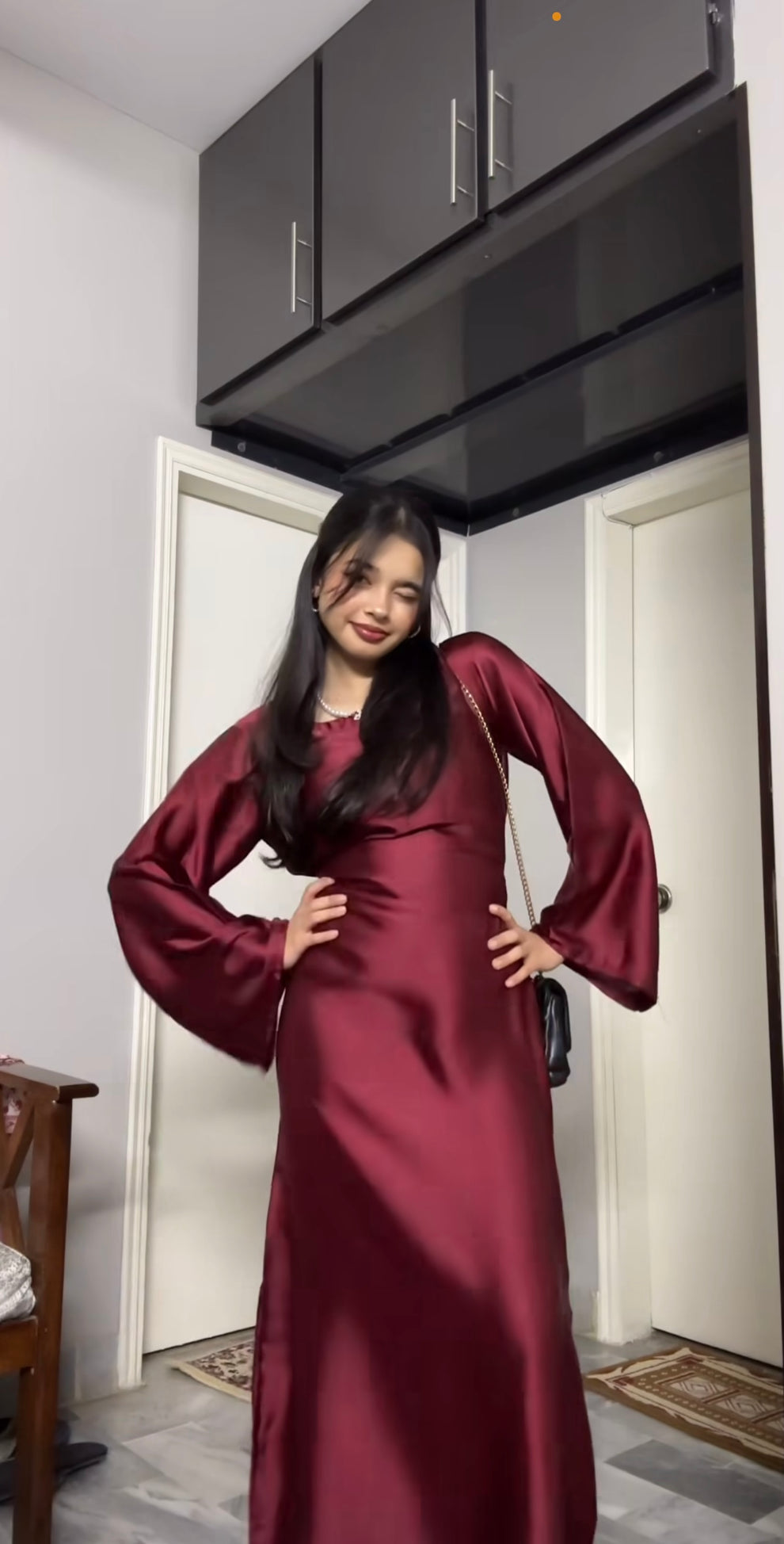*Long Bodycone Silk Dress🥰*