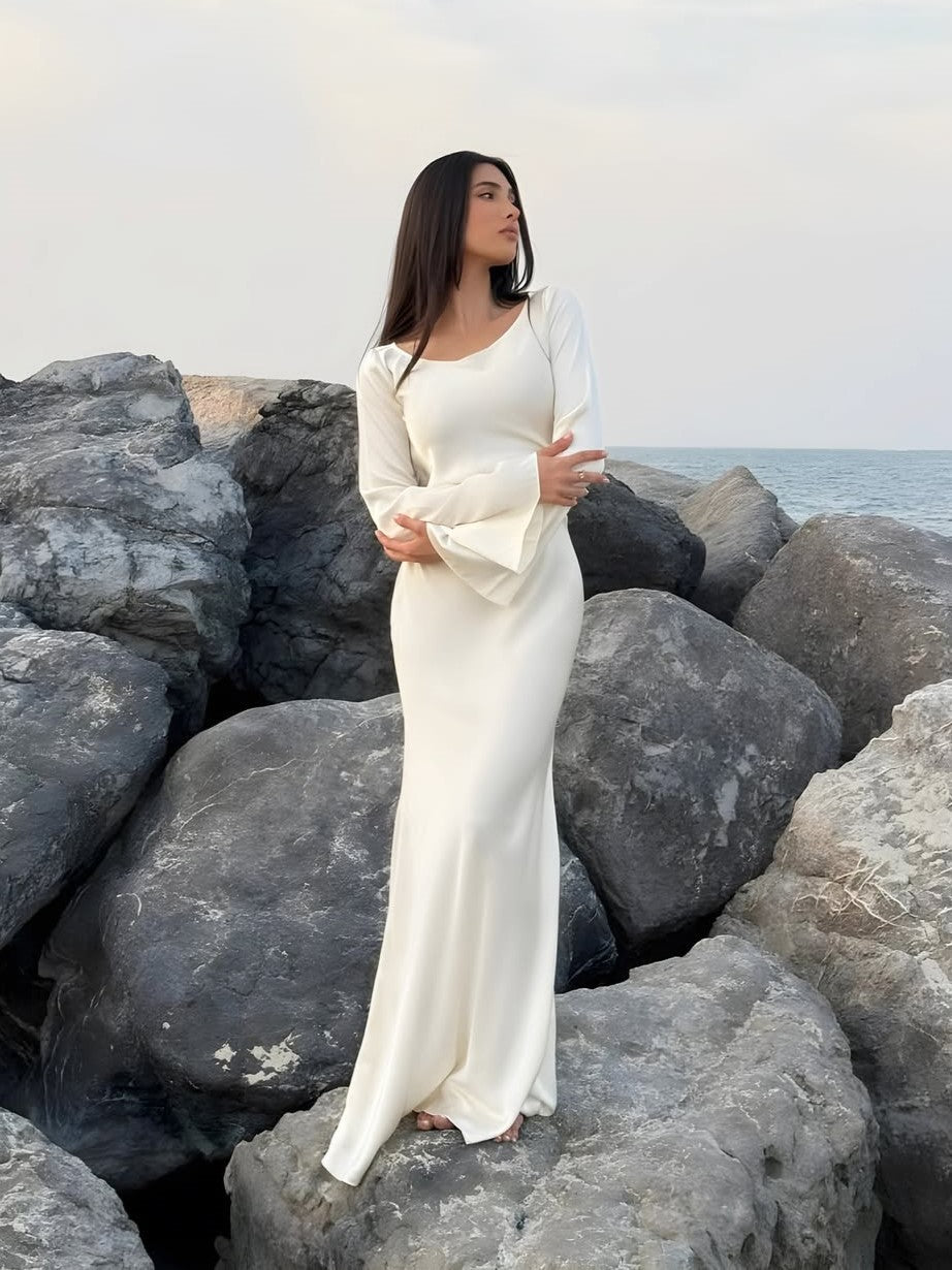 *Long Bodycone Silk Dress🥰*