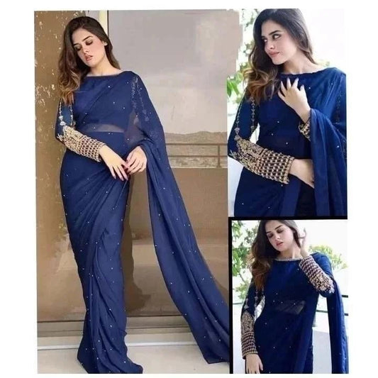 New Pulse attached with embroidery saree🥰
