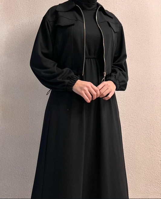 Zipper long bodycone dress