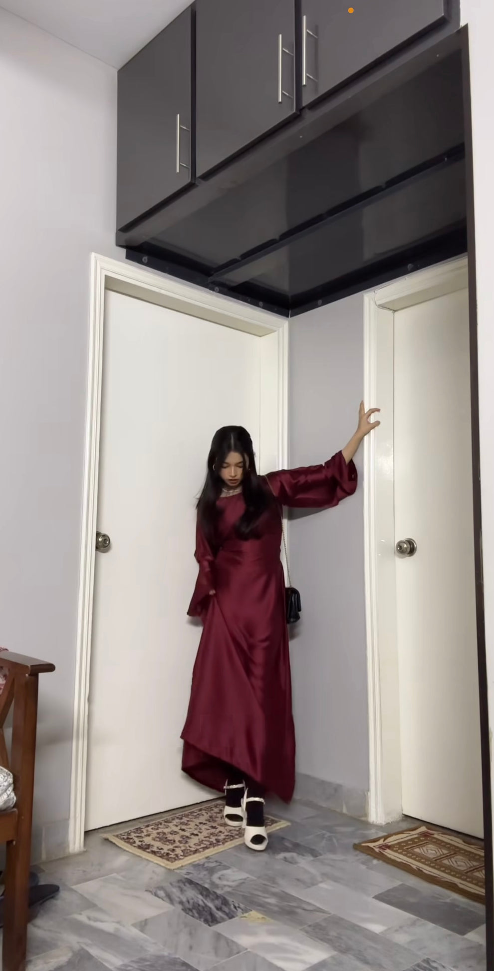 *Long Bodycone Silk Dress🥰*