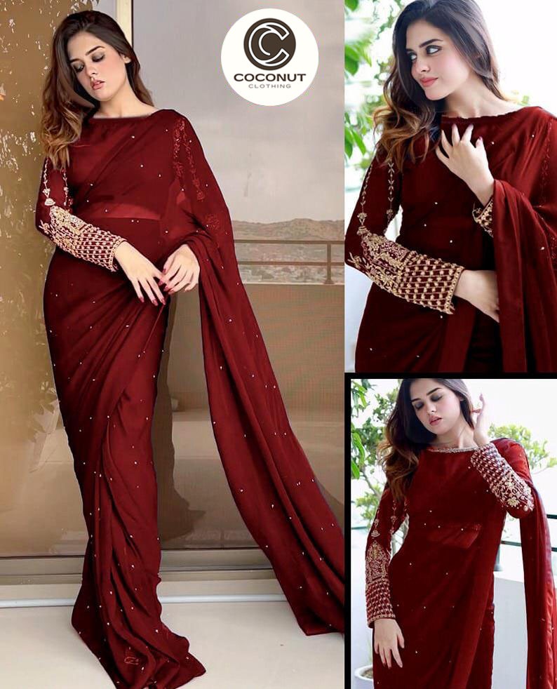 New Pulse attached with embroidery saree🥰